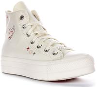Converse A09114C All Star Lift Y2K Lace Womens Trainer White Red UK 3 - 8