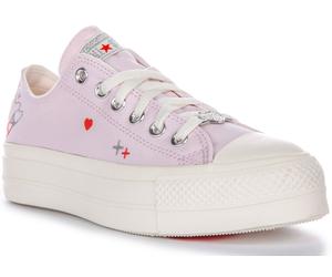 Converse A09115C All Star Lift Platform Womens Trainer In Lilac UK 3 - 8