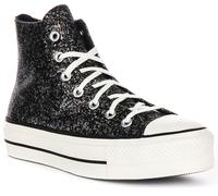 Converse A09551C All Star Hi Paltform Womens Trainer Black Silver UK 3 - 8