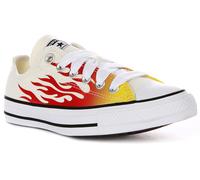 Converse A09889C Chuck Taylor All Star Flames Womens In White Red UK 3 - 7