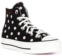 Converse A10688C Polka Dot Hi Happy Day Womens Trainers In Black Pink UK 3 - 8