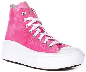 Converse A11817C Ct As Move Platform Girls Trainers In Pink White UK 3 - 7