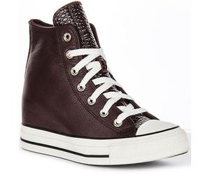 Converse A12349C Classic Leather Hi Wedge Womens Trainer Burgundy UK 3 - 8