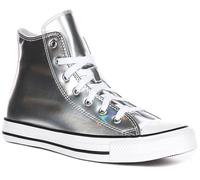 Converse A12604C Hi Lace Up Junior Girls Trainer In Silverwhite UK 3 - 7
