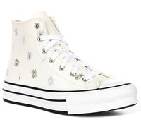 Converse A13447C Ct As Eva Lift Hi Junior Girls Trainers In Off White UK 3 - 6