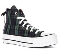 Converse A13879C Ct As Lift Plaid Leather Womens Trainer In Navy Black UK 3 - 7