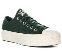 Converse A15533C Chuck Taylor Lift Lace Up Womens Trainer In Green UK 3 - 8