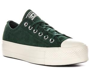 Converse A15533C Chuck Taylor Lift Lace Up Womens Trainer In Green UK 3 - 8