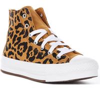 Converse A16551C Hi Eva Lift Leopard Junior Girls Shoes In Brown Black UK 3 - 7