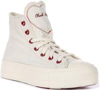 Converse A19058C Chuck Taylor Lift Lace Up Womens Trainer In White UK 3 - 8