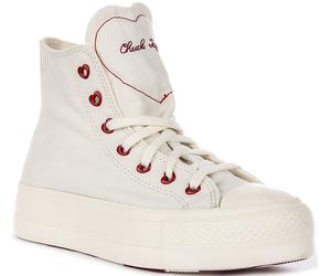 Converse A19058C Chuck Taylor Lift Lace Up Womens Trainer In White UK 3 - 8