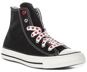Converse A19064C Chuck Taylor Junior Girls Shoes In Heart Black UK 3 - 7