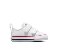 Converse Infant Unisex Easy-On Velcro Leather Ox Trainers, White, Size 4 Younger White