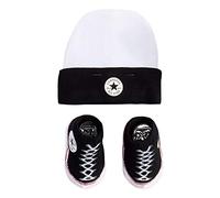 Converse All Star Baby Girls Chuck Taylor Infant Hat and Booties Set - 6-12 Months Cap, Black(lc0005-023)/White, 6 Months UK