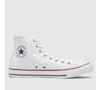 Converse All Star Hi Trainers in White & Red UK 8 (EU 42½)
