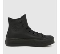 Converse Womens Chuck Taylor All Star Hi Lift Platform Leather, Black, Size 3, Women Black