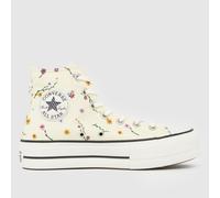 Converse All Star Lift Hi Trainers in Off-White Multi UK 3 (EU 35)