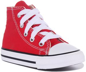 Converse Ashi Core Infant Lace Up High Unisex Trainers In Red UK Size 3- 10