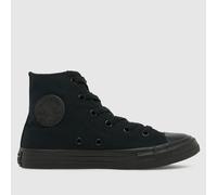 Converse Black All Star Hi Junior Trainers UK 10 (EU 27)