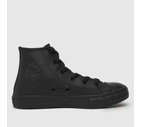 Converse Black All Star Hi Leather Junior Trainers UK 10 (EU 27)