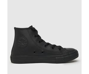 Converse Black All Star Hi Leather Junior Trainers UK 10 (EU 27)