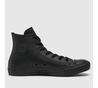Converse Black All Star Hi Leather Youth Trainers UK 5 (EU 38)