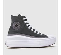 Converse Black All Star Move Hi Glitter Girls Youth Trainers UK 3 (EU 35½)