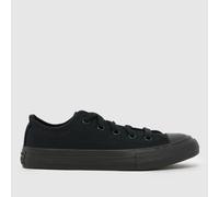 Converse Chuck Taylor All Star Mono Canvas Ox Core Childrens Trainers - Black, Black/Black, Size 11 Black/Black