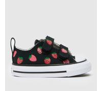 Converse Chuck Taylor All Star Strawberries Easy-On Low-Top Shoe Canvas For Kids In Black, Size 2 Black 2