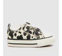 Converse Black & White All Star 2V Lo Girls Toddler Trainers UK 7 (EU 23)