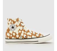Converse Brown & White All Star Hi Deer Girls Youth Trainers UK 5 (EU 38)