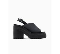 Converse Chuck 70 De Luxe Heel Sandal Platform Low-Top Shoe Canvas For Women In Black, Size 9