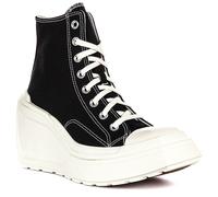 Converse Chuck 70 De Luxe Wedge Womens High Top Trainers Black White Canvas