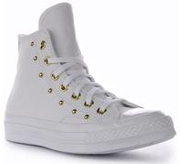 Converse Chuck 70 Hi Top Leather Womens Trainer In White Gold UK 4- 8