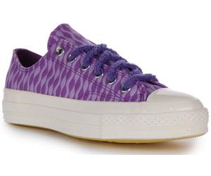 Converse Chuck 70s Low A05023C Unisex Trainer Purple Print Lace up UK 3 - 8