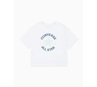 Converse Chuck Patch Boxy T-Shirt Polyester For Kids In Black, Size Medium