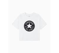 Converse Chuck Patch Boxy T-Shirt Polyester For Kids In White, Size 7