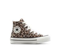 Converse Chuck Taylor All Star Eva Leopard Lift Platform High-Top Shoe Canvas For Kids In Brown, Size 2.5 Brown 2.5