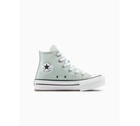 Converse Chuck Taylor All Star Eva Lift Platform Canvas High-Top Shoe For Kids In Green, Size 11.5