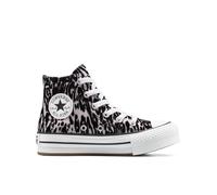 Converse Chuck Taylor All Star Eva Lift Platform Flocked Leopard Print High-Top Shoe Velvet For Kids In Violet, Size 13.5