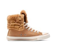 Converse Chuck Taylor All Star Fold Over Xhi Faux Fur High-Top Shoe Suede For Women In Brown, Size 6.5 Brown 6.5
