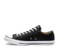 Converse Leather Ox Trainers - Black, Black/White, Size 5, Women Black/White