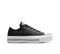 Converse Chuck Taylor All Star Lift Clean Ox Leather Trainers Women Black/White - 5 - Low Top Trainers Shoes