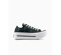 Converse Chuck Taylor All Star Lift Double Stack Platform Plaid Low-Top Shoe Canvas For Women In Indigo, Size 9.5