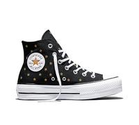 Converse Chuck Taylor All Star Lift Platform Embroided Stars Platform Trainers, black, 39 EU