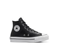 Converse Chuck Taylor All Star Lift Platform Leather High-Top Shoe For Kids In Black, Size 11.5 Black 11.5