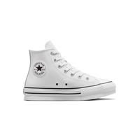 Converse Chuck Taylor All Star Lift Platform Leather High-Top Shoe For Kids In White, Size 12 White 12