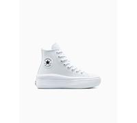 Converse Chuck Taylor All Star Move Fuzzy-Lining Platform High-Top Shoe Leather For Kids In Blue, Size 3.5