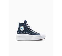 Converse Chuck Taylor All Star Move Platform Doodle Stars High-Top Shoe Canvas For Kids In Indigo, Size 3.5