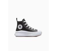 Converse Chuck Taylor All Star Move Platform Leather High-Top Shoe For Kids In Black, Size 13